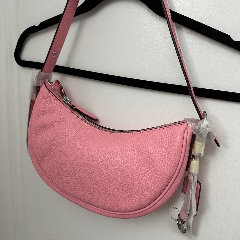 Coach Pink Crescent Shoulder Bag with Silver Hardware - Picture 4 of 7